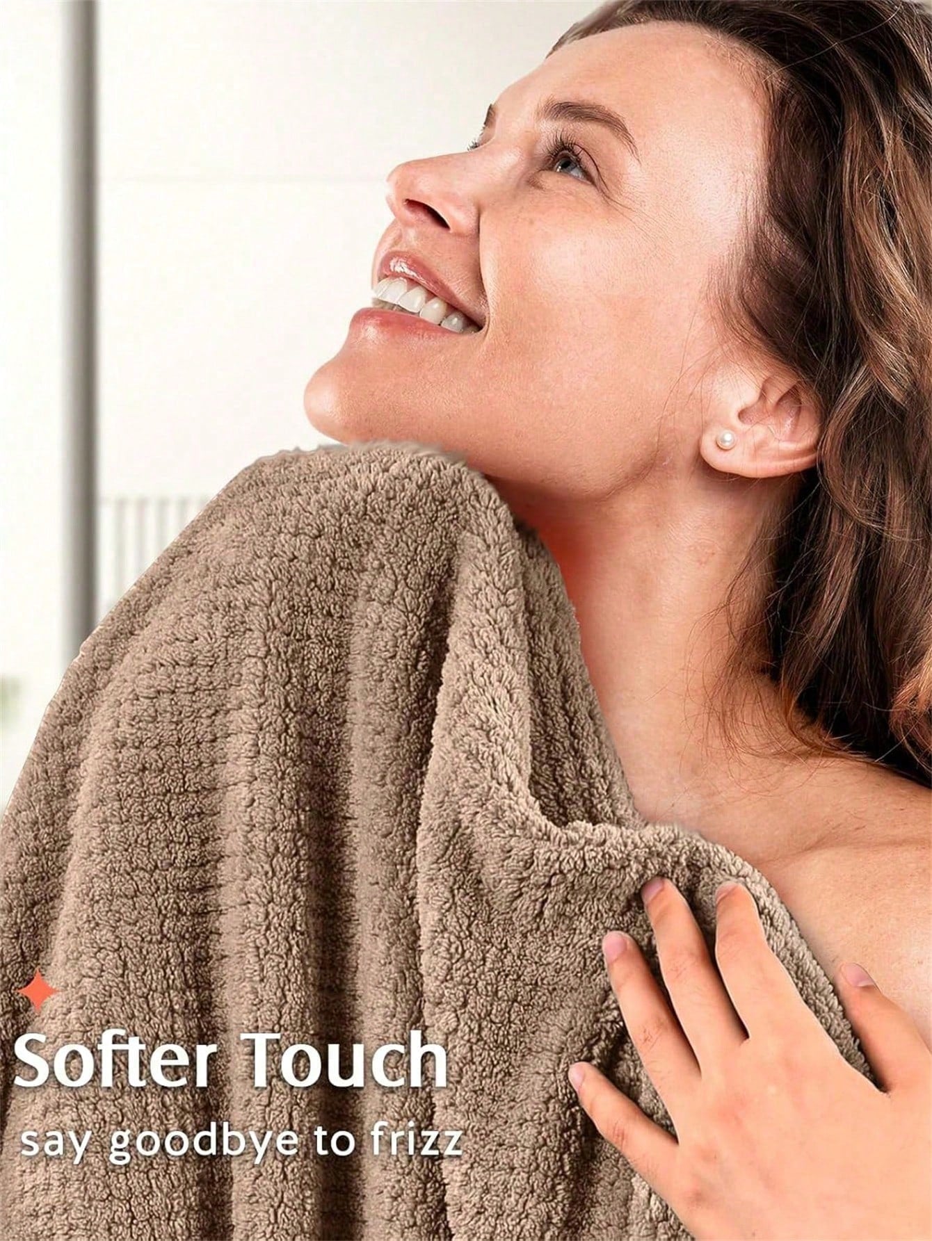 3/2/1pc Ultra Soft Microfiber Towel- Quick Dry Hair Towel, Minimalist Solid Color Bath Towel With Bear-Shaped Buckle, 300gsm High Absorbent Hair Drying Cap, Coral Fleece Towel Wrap, Suitable For Wome