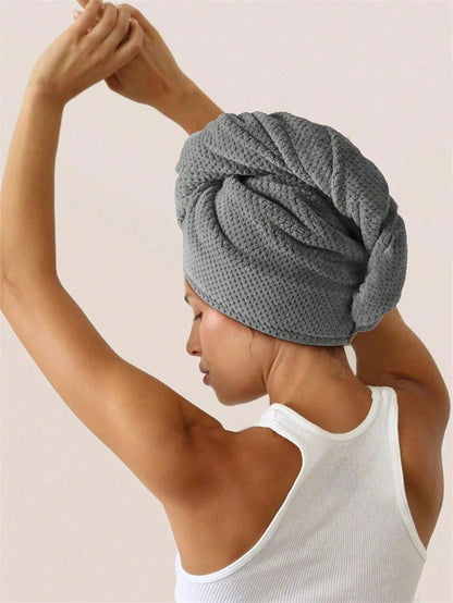 3/2/1pc Ultra Soft Microfiber Towel- Quick Dry Hair Towel, Minimalist Solid Color Bath Towel With Bear-Shaped Buckle, 300gsm High Absorbent Hair Drying Cap, Coral Fleece Towel Wrap, Suitable For Wome