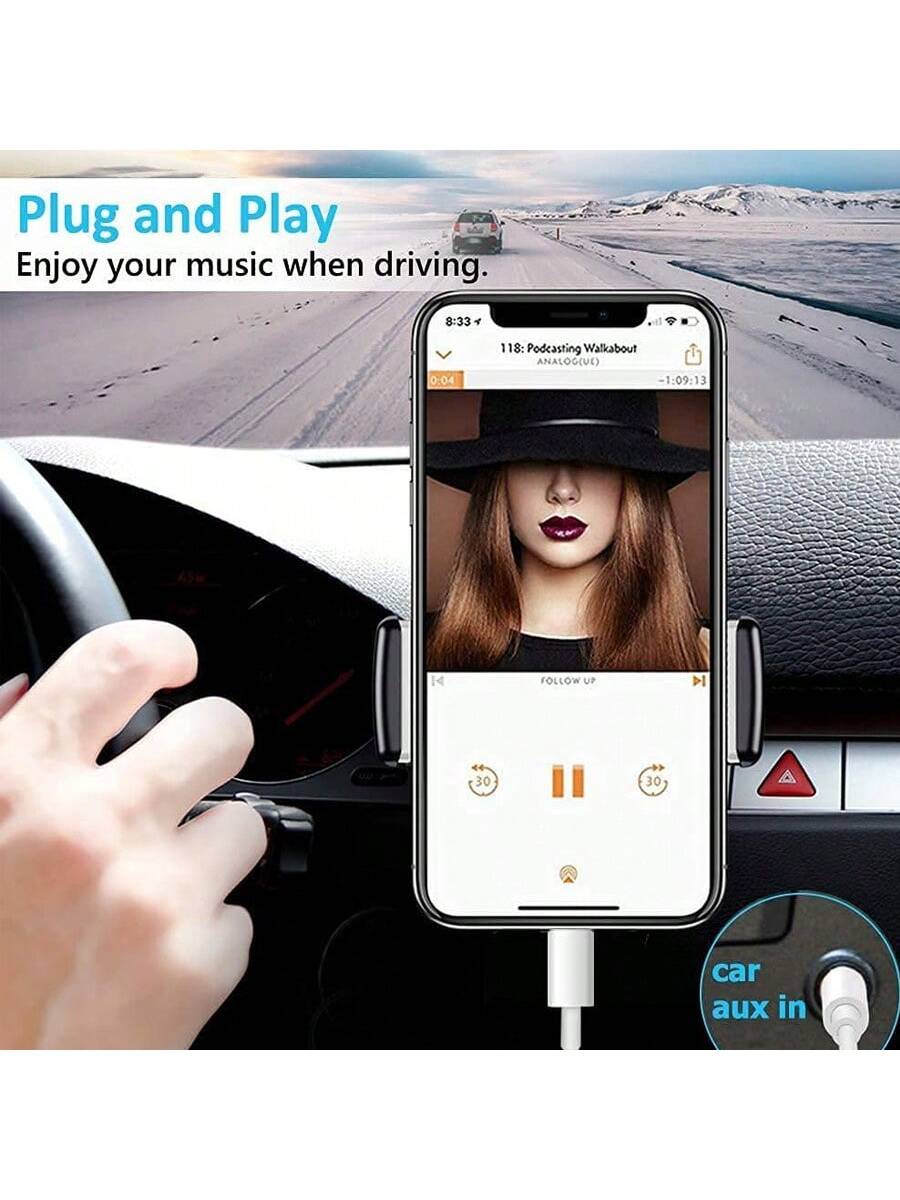 3.5mm Auxiliary Audio Jack Adapter Compatible With IPhone, Suitable For Car, Home Stereo/Speaker/Headphone, Compatible With IPhone 14/13/12/11/XS/XR/8/7/6 Series