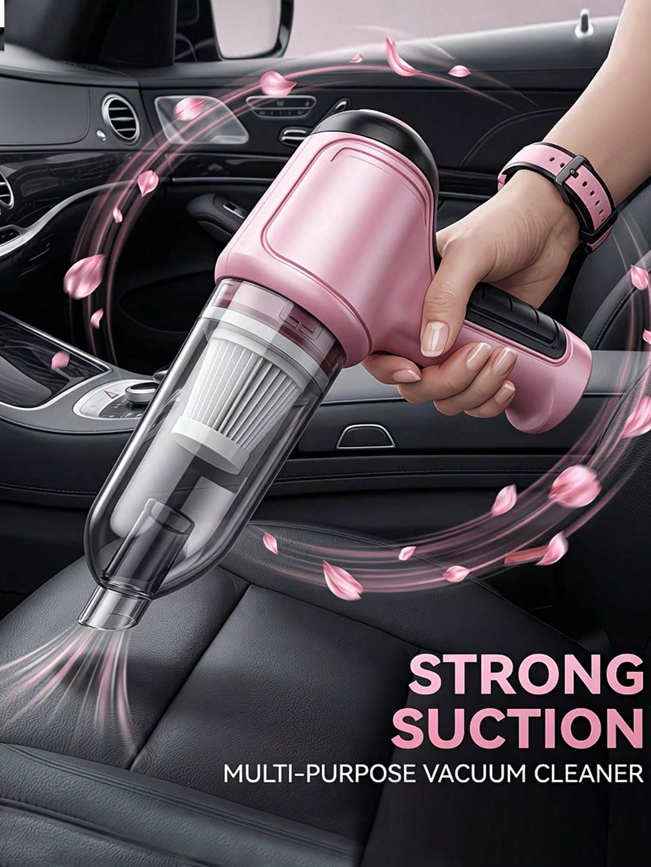 3-In-1 Car Vacuum Cleaner, Powerful Suction, Portable Compact Cordless Handheld Vacuum Cleaner, Suitable For Dry & Wet Cleaning, 2400mAh Battery, Car Accessories