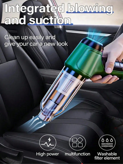 3-In-1 Car Vacuum Cleaner, Powerful Suction, Portable Compact Cordless Handheld Vacuum Cleaner, Suitable For Dry & Wet Cleaning, 2400mAh Battery, Car Accessories