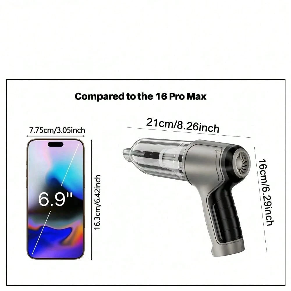 3-In-1 Car Vacuum Cleaner, Powerful Suction, Portable Compact Cordless Handheld Vacuum Cleaner, Suitable For Dry & Wet Cleaning, 2400mAh Battery, Car Accessories