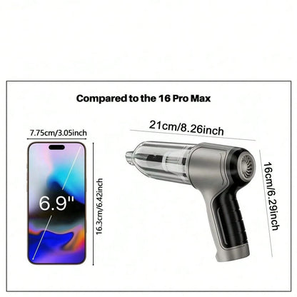 3-In-1 Car Vacuum Cleaner, Powerful Suction, Portable Compact Cordless Handheld Vacuum Cleaner, Suitable For Dry & Wet Cleaning, 2400mAh Battery, Car Accessories