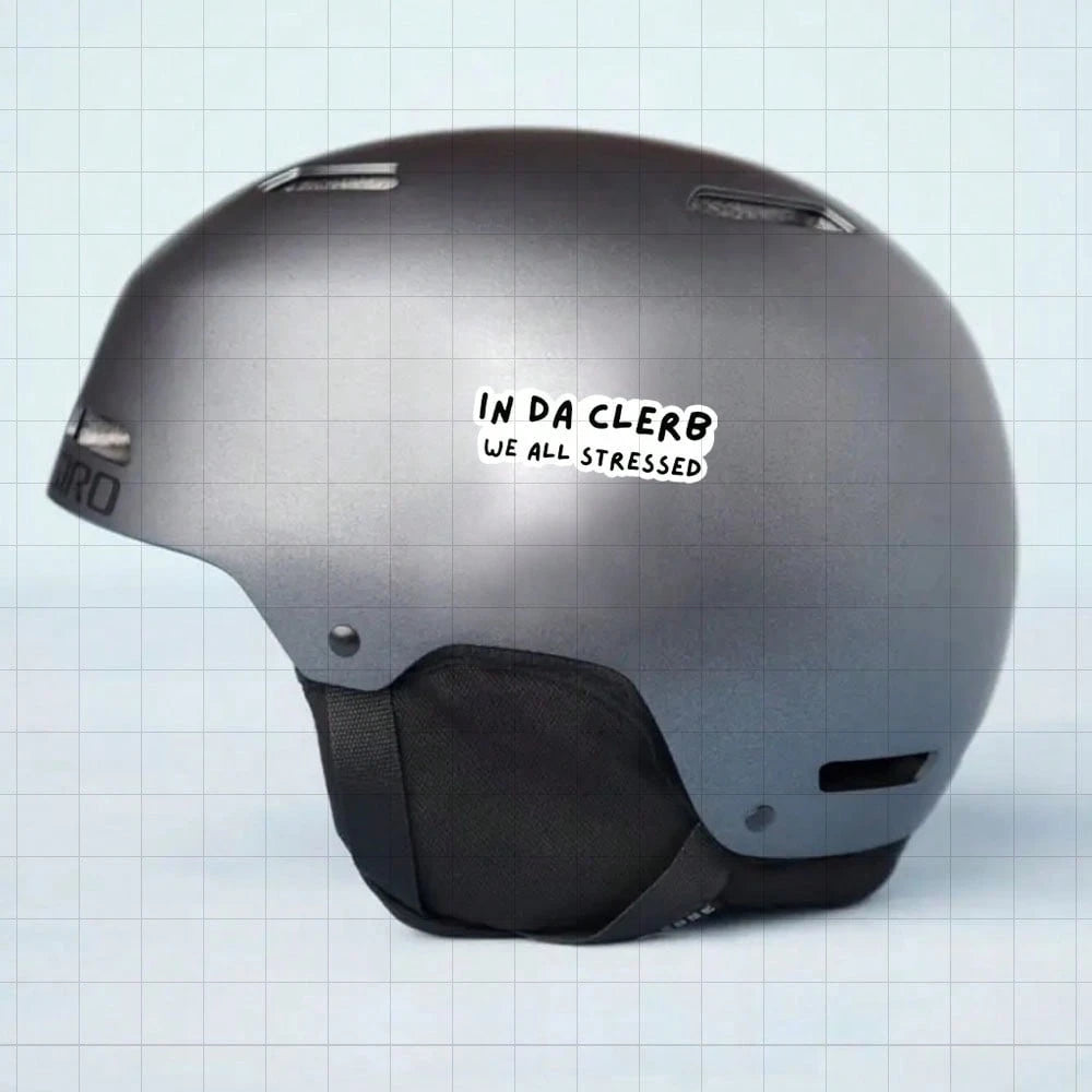 3-Inch "In Da Clerb We All Stressed Sticker, Perfect For Adding Humor To Your Workspace! Ideal For Personalizing Notebooks, Planners, And Office Decor. Great For Professionals, Students, And Anyone Wh