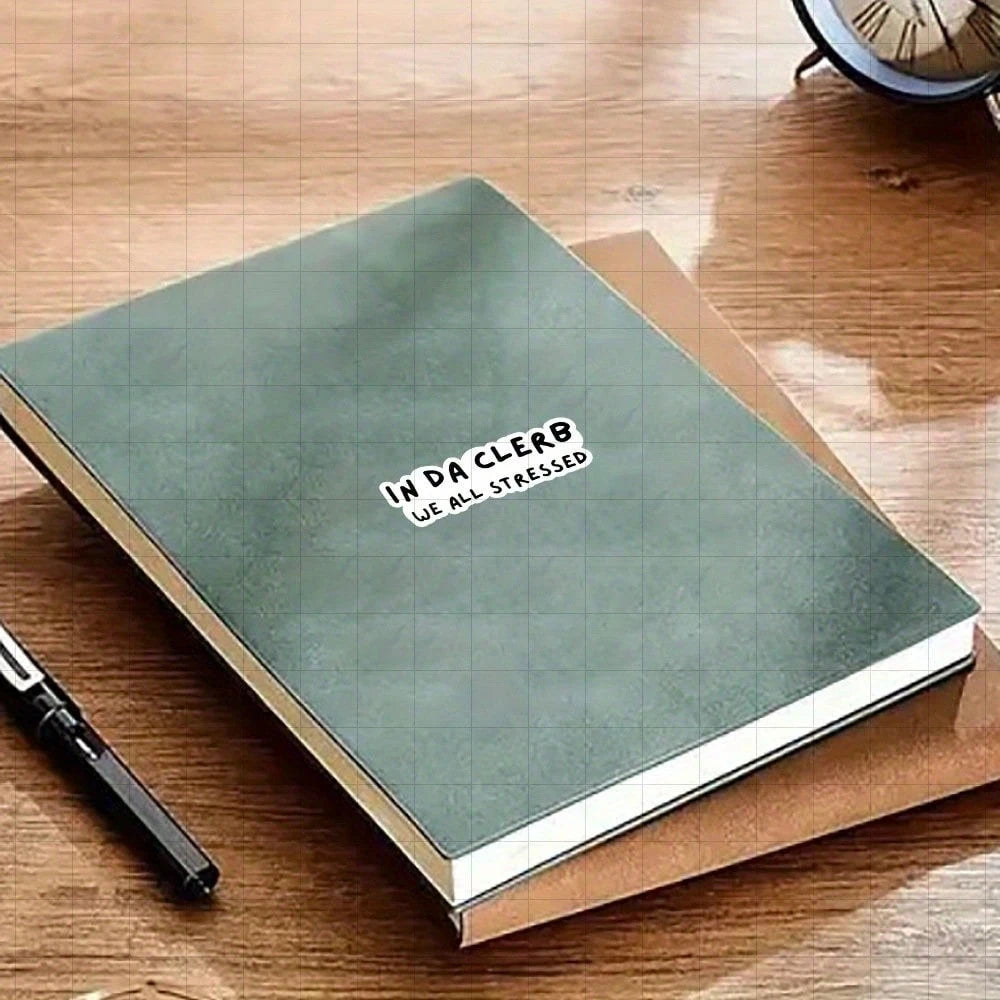 3-Inch "In Da Clerb We All Stressed Sticker, Perfect For Adding Humor To Your Workspace! Ideal For Personalizing Notebooks, Planners, And Office Decor. Great For Professionals, Students, And Anyone Wh