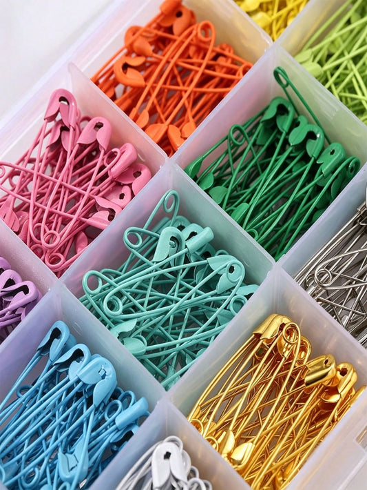 300pcs Colorful Safety Pins, Made Of High-Quality Metal, Bright And Vibrant Colors, Suitable For Sewing Projects, Handmade Crafts, Jewelry Making And Organizing Craft Accessories, Available In 10pcs