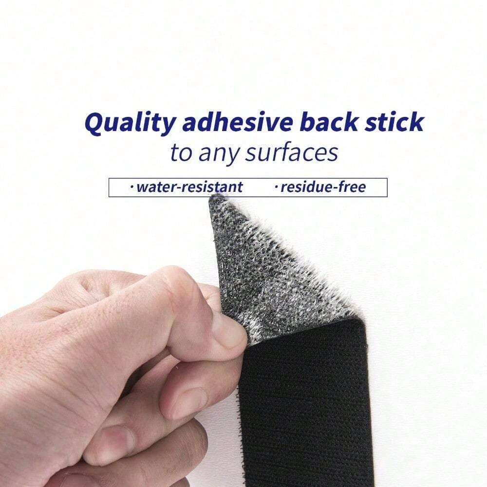 30pcs Self Adhesive Hook And Loop Strips, Sticky Back Tape Fastener, Heavy Duty Mounting Strips For Home Or Office Use- Instead Of Holes And Screws,Adhesive Fastener Hook Loop With Glue For DIY Sofa
