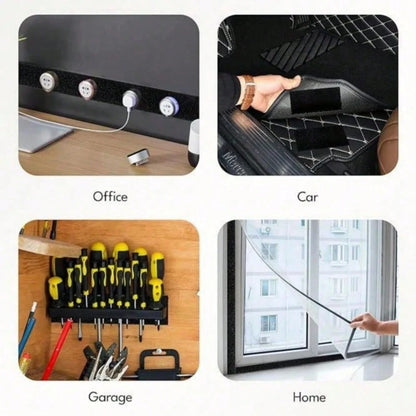 30pcs Self Adhesive Hook And Loop Strips, Sticky Back Tape Fastener, Heavy Duty Mounting Strips For Home Or Office Use- Instead Of Holes And Screws,Adhesive Fastener Hook Loop With Glue For DIY Sofa