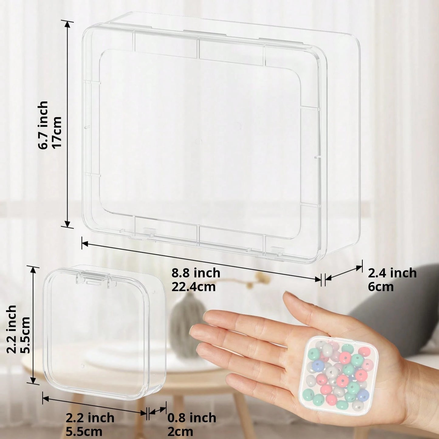 31pcs 1 Large Box + 30 Small Boxes Transparent Plastic Storage Box, Bead Container With Hinged Lid, For DIY Jewelry Craft, Nail Art, Bracelet Making Beads, Jewelry Making Supplies, Valentine's Day Gif