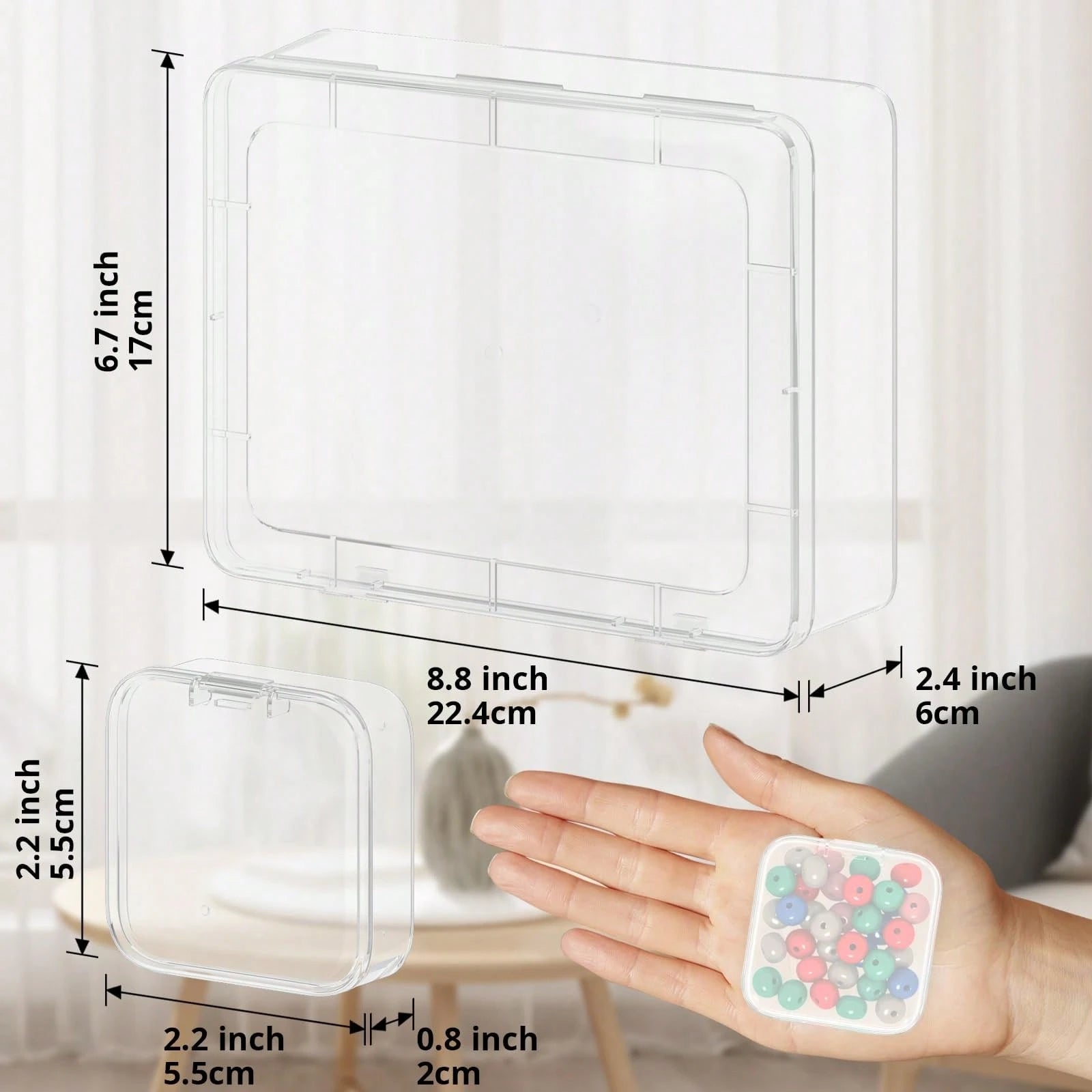 31pcs 1 Large Box + 30 Small Boxes Transparent Plastic Storage Box, Bead Container With Hinged Lid, For DIY Jewelry Craft, Nail Art, Bracelet Making Beads, Jewelry Making Supplies, Valentine's Day Gif