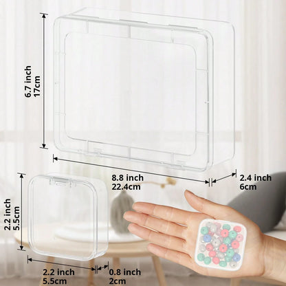 31pcs 1 Large Box + 30 Small Boxes Transparent Plastic Storage Box, Bead Container With Hinged Lid, For DIY Jewelry Craft, Nail Art, Bracelet Making Beads, Jewelry Making Supplies, Valentine's Day Gif