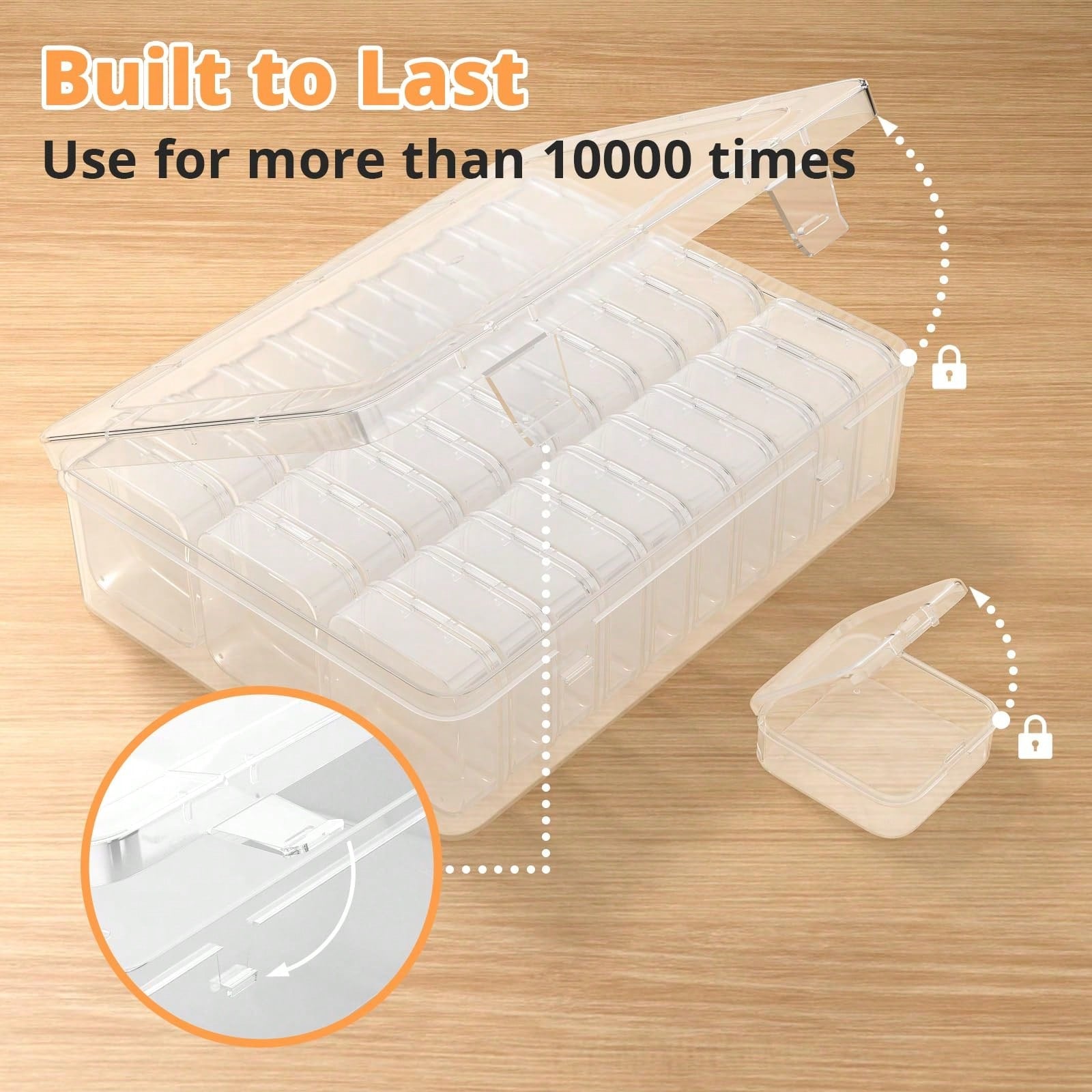 31pcs 1 Large Box + 30 Small Boxes Transparent Plastic Storage Box, Bead Container With Hinged Lid, For DIY Jewelry Craft, Nail Art, Bracelet Making Beads, Jewelry Making Supplies, Valentine's Day Gif