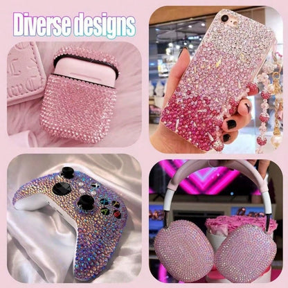 32,000pcs/40 Colors/3mm Flat Bottom Rhinestone Set, Multi-Color Handmade Gems Set With Pickup Pen And Tweezers. Suitable For DIY, Clothing, Shoes Sparkling Jewelry- Colorful Mixed Color Palette., Gif