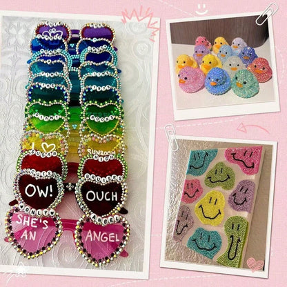32,000pcs/40 Colors/3mm Flat Bottom Rhinestone Set, Multi-Color Handmade Gems Set With Pickup Pen And Tweezers. Suitable For DIY, Clothing, Shoes Sparkling Jewelry- Colorful Mixed Color Palette., Gif