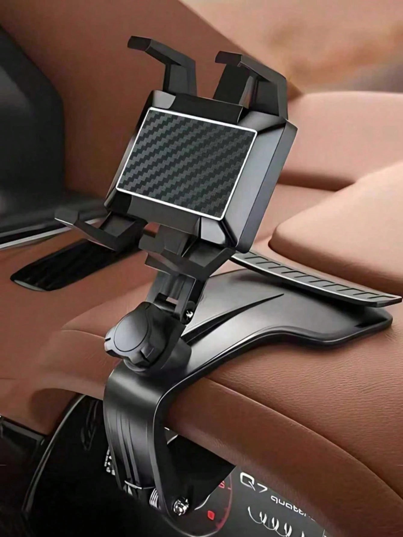 360° Rotating Gravity Car Phone Holder, Auto Lock Single-Handed Operation, Non-Blocking View, Fits 4.0-7.0 Inch Phones, Can Be Installed On Dashboard Or Sun Visor, Alligator Clip Car Navigation Bracke