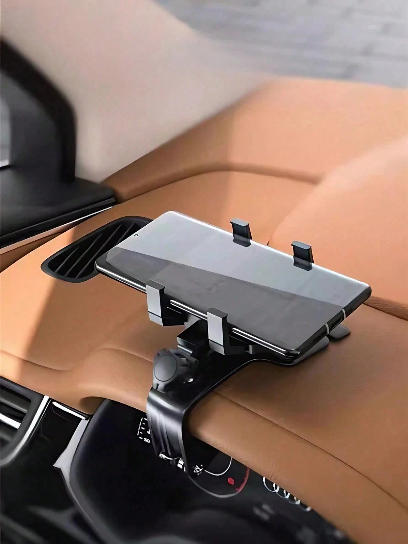360° Rotating Gravity Car Phone Holder, Auto Lock Single-Handed Operation, Non-Blocking View, Fits 4.0-7.0 Inch Phones, Can Be Installed On Dashboard Or Sun Visor, Alligator Clip Car Navigation Bracke