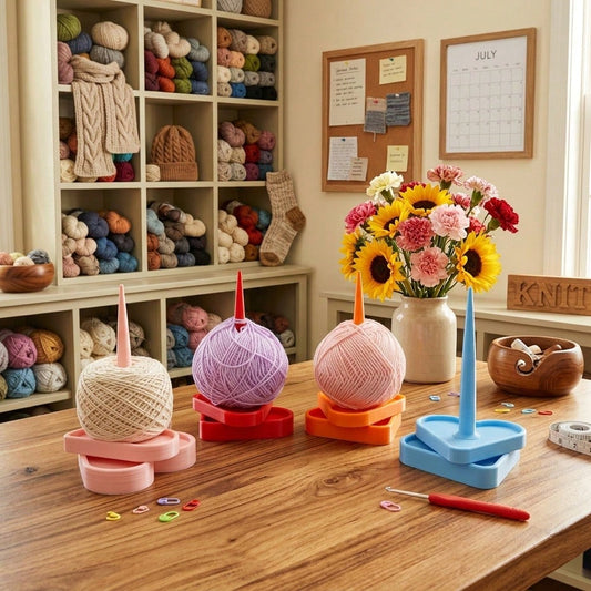 360° Rotating Heart-Shaped Yarn Holder- Yarn Bowl Organizer Rack For Crochet And Knitting, Creative Yarn Display Rack