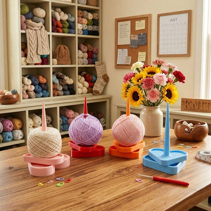 360° Rotating Heart-Shaped Yarn Holder- Yarn Bowl Organizer Rack For Crochet And Knitting, Creative Yarn Display Rack