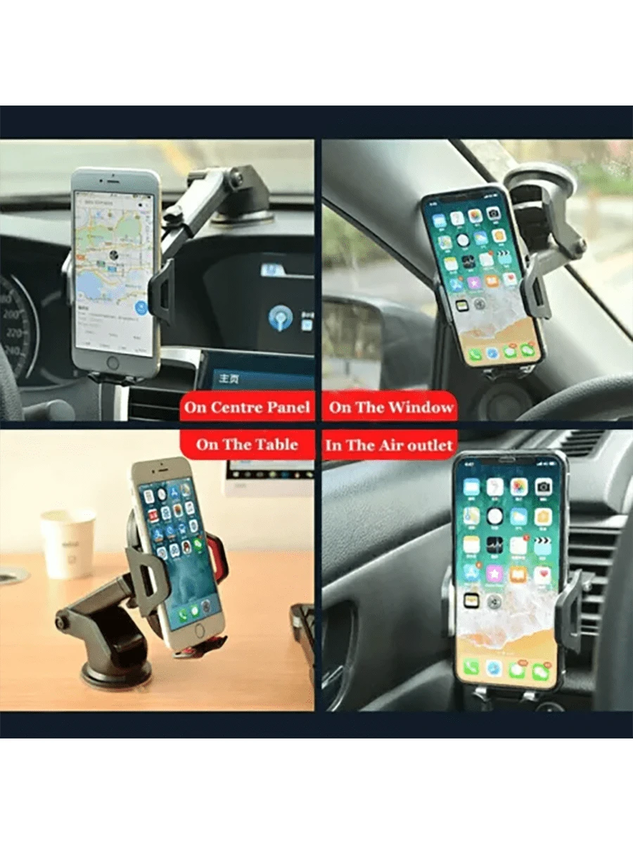 360° Universal Handsfree Mount Holder Car Windshield Air Vent Dashboard Stand For Mobile Cell Phone GPS, For IPhone And Android,Portable,Stable Car Mount