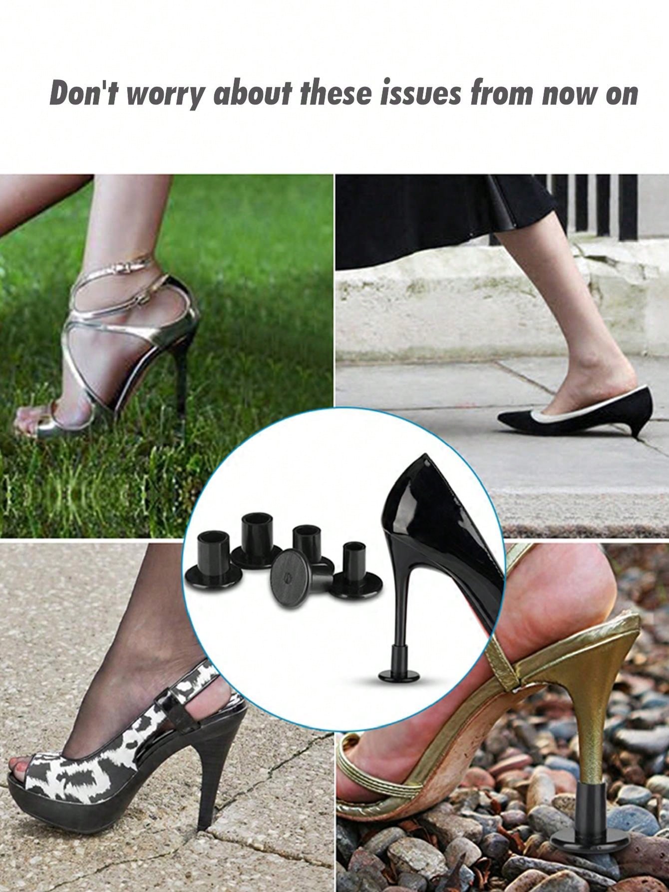 3pairs Quiet, Anti-Slip, Silent Shoe Heel Covers For Lawn, Wedding, Office, Party Use, For Women Sandals Women Pumps, Shoes Accessories For Women