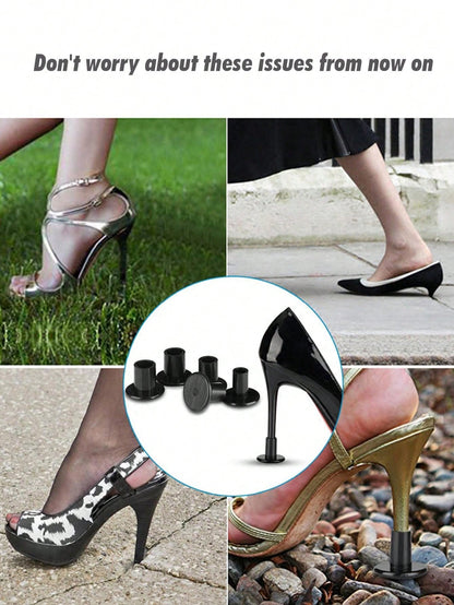 3pairs Quiet, Anti-Slip, Silent Shoe Heel Covers For Lawn, Wedding, Office, Party Use, For Women Sandals Women Pumps, Shoes Accessories For Women