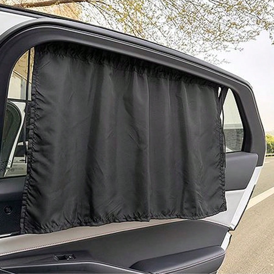 3pcs/2pcs/1pc Minimalist Car Partition Curtain, Sliding Sunshade Insulation Curtain, Creative Car Privacy Curtain With Sun Protection And Heat Insulation, Suction Cup Sunshade, Simple Black Interior P