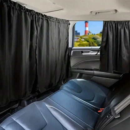 3pcs/2pcs/1pc Minimalist Car Partition Curtain, Sliding Sunshade Insulation Curtain, Creative Car Privacy Curtain With Sun Protection And Heat Insulation, Suction Cup Sunshade, Simple Black Interior P