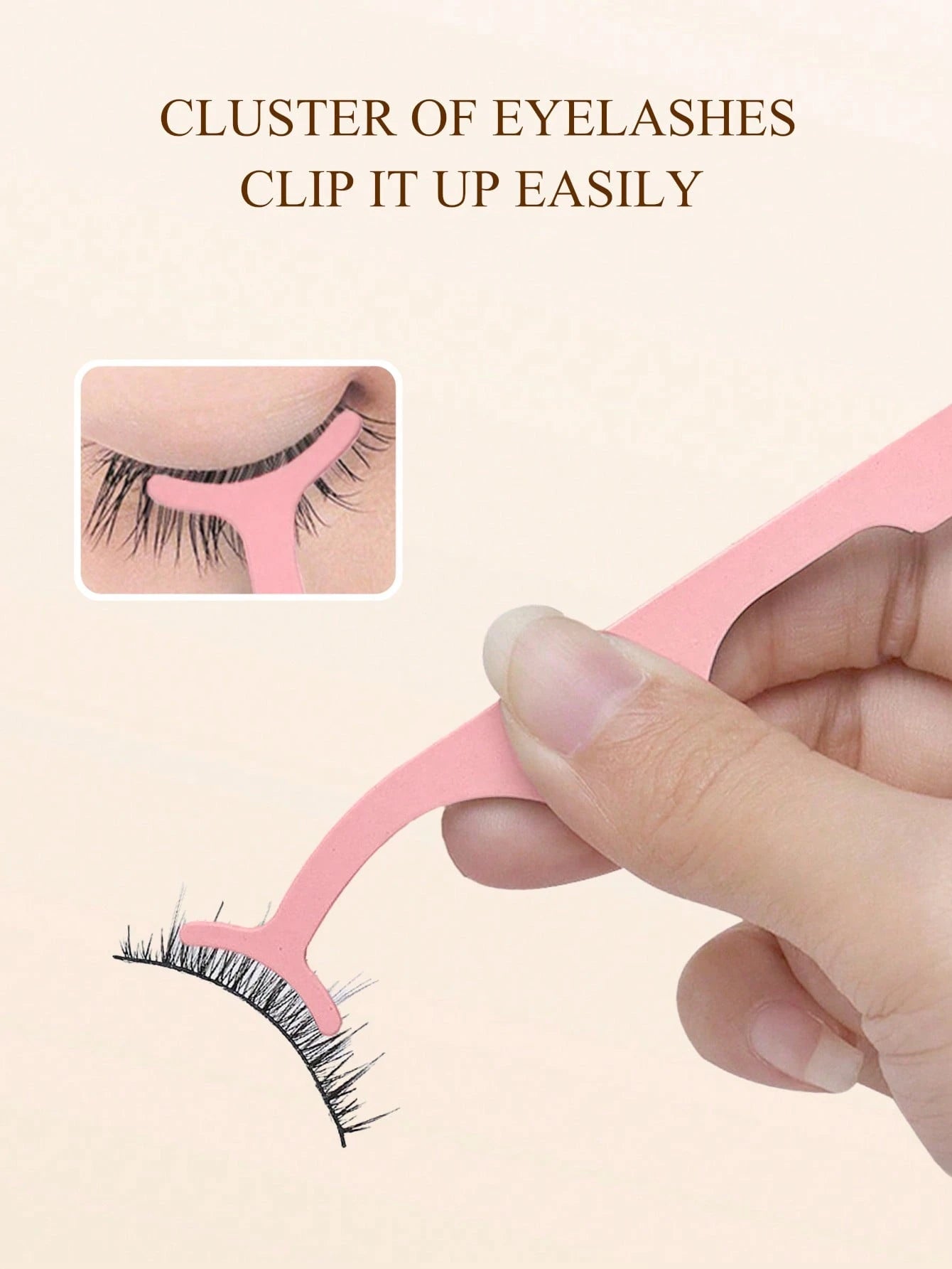 3pcs Pink Seahorse Clip + Gourd Clip + Comb Clip, False Eyelash Applicator Tweezers Set, Precise Grip Easy To Use, Effortless Application Of False Eyelashes, Makeup Tool, Home Essential, Travel Portab