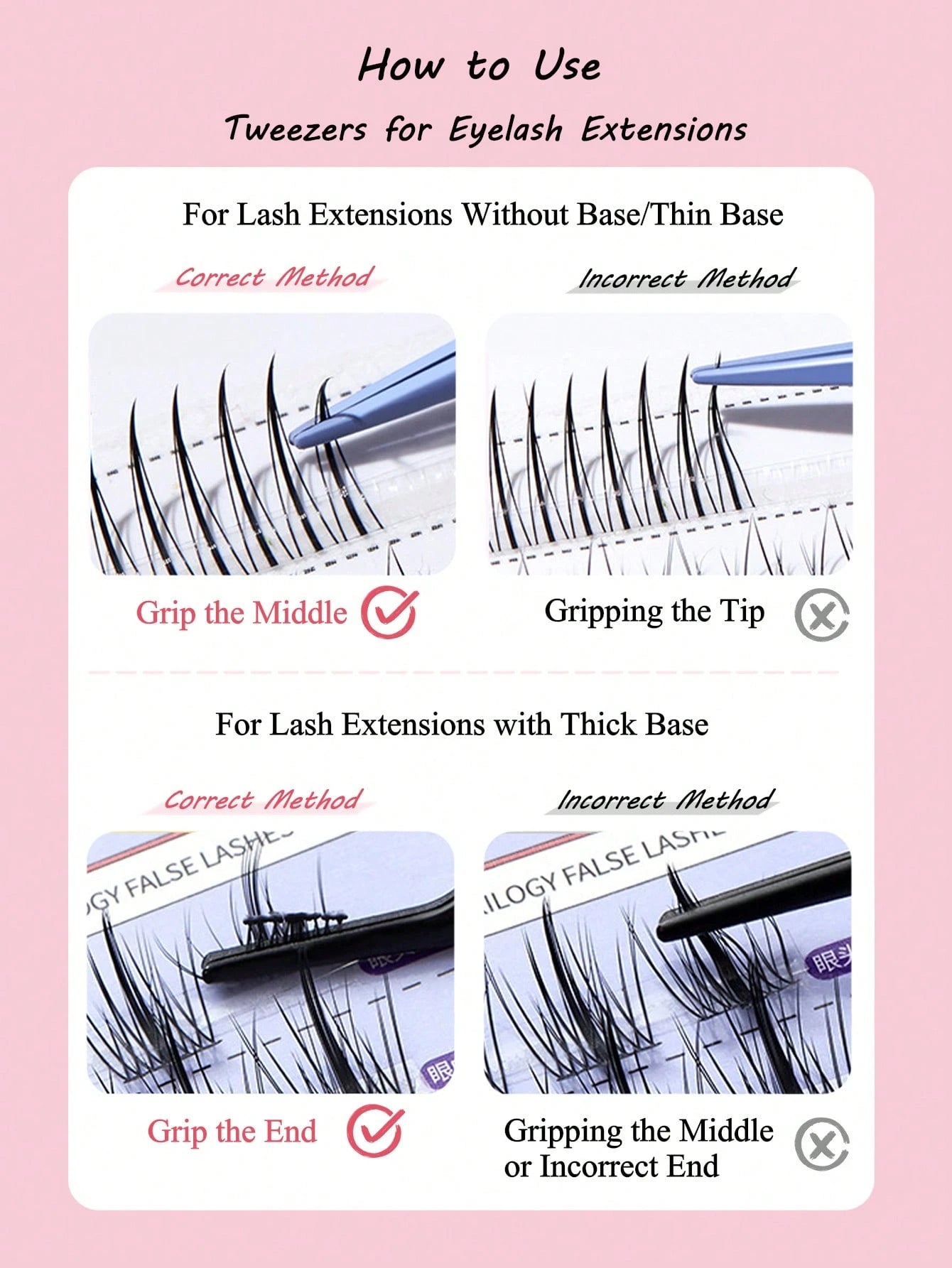 3pcs Pink Seahorse Clip + Gourd Clip + Comb Clip, False Eyelash Applicator Tweezers Set, Precise Grip Easy To Use, Effortless Application Of False Eyelashes, Makeup Tool, Home Essential, Travel Portab