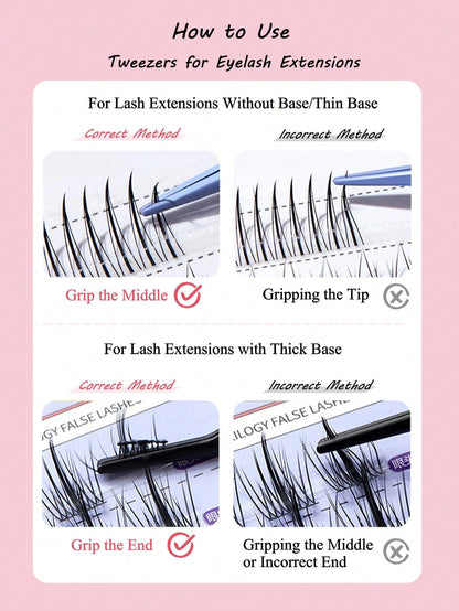 3pcs Pink Seahorse Clip + Gourd Clip + Comb Clip, False Eyelash Applicator Tweezers Set, Precise Grip Easy To Use, Effortless Application Of False Eyelashes, Makeup Tool, Home Essential, Travel Portab