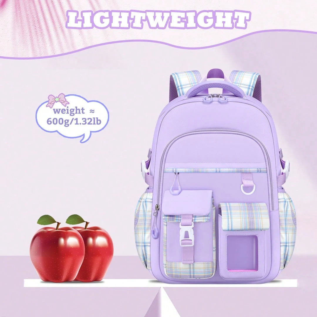 3PCS Plaid School Backpack Lunch Box Bag Pencil Case Set, Cute Backpack For Teenage Girls, 15.6-Inch Computer Laptop Backpack, Outdoor Travel Bag, Light And Large Capacity Multi-Pocket Schoolbag, Smoo
