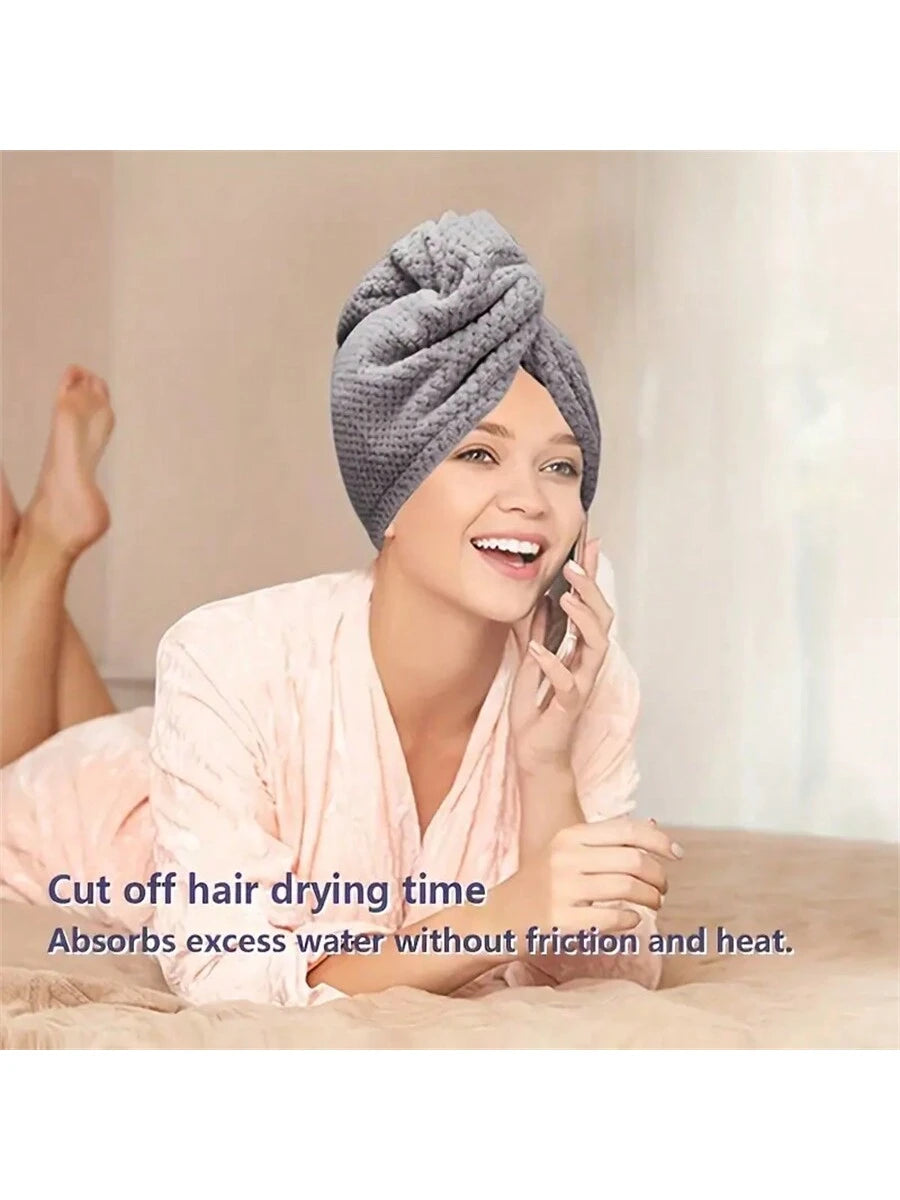 3pcs Premium Quick-Dry Super Soft Microfiber Hair Towels, Highly Absorbent & Comfortable, Designed For Frizzy Hair, Daily Essential Towel Gift, Bathroom Decor, Autumn Decoration, Back To School Hair W