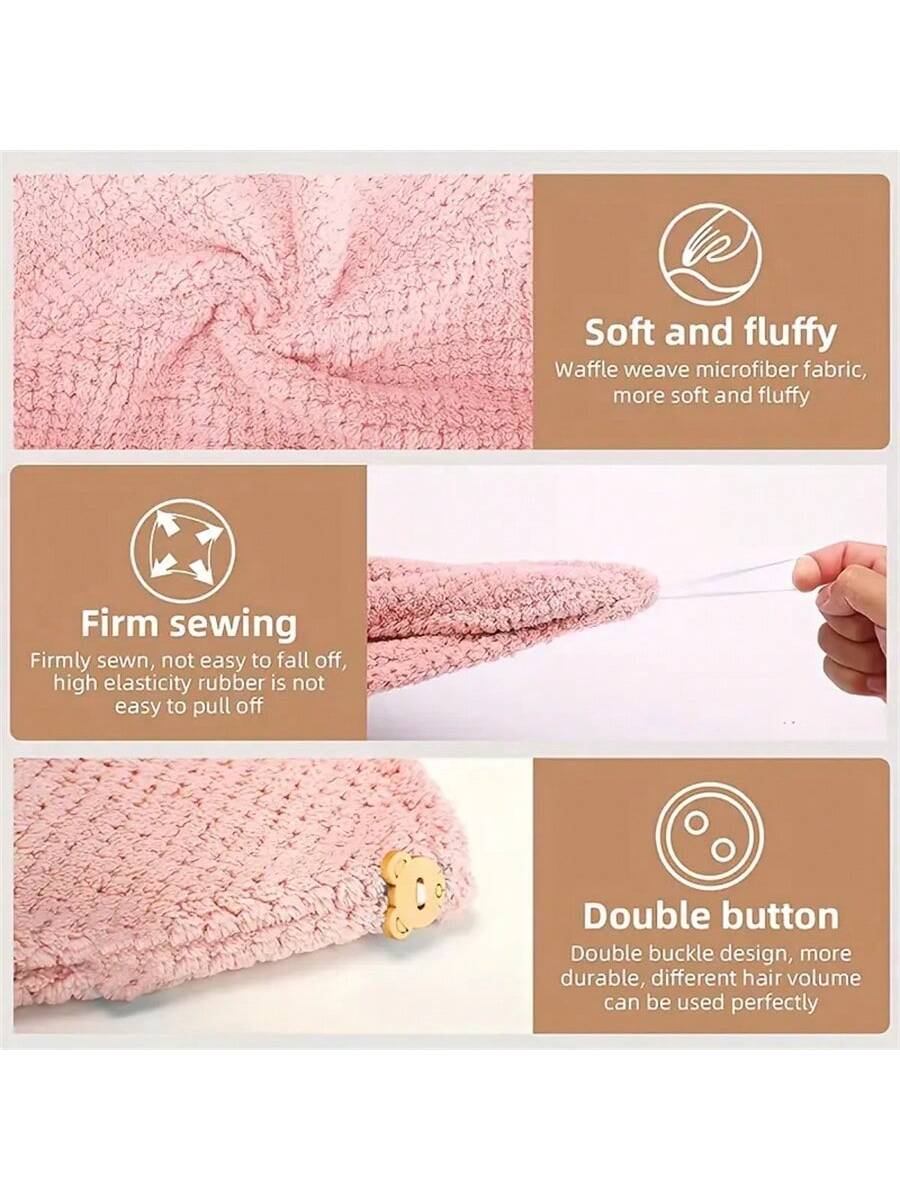 3pcs Premium Quick-Dry Super Soft Microfiber Hair Towels, Highly Absorbent & Comfortable, Designed For Frizzy Hair, Daily Essential Towel Gift, Bathroom Decor, Autumn Decoration, Back To School Hair W