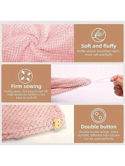 3pcs Premium Quick-Dry Super Soft Microfiber Hair Towels, Highly Absorbent & Comfortable, Designed For Frizzy Hair, Daily Essential Towel Gift, Bathroom Decor, Autumn Decoration, Back To School Hair W