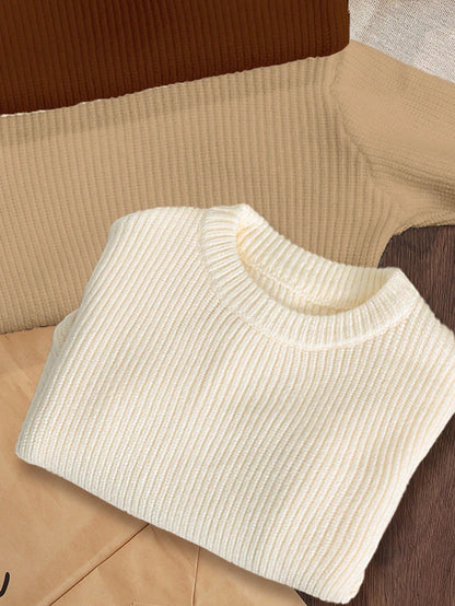3pcs/Set Baby Boy Casual Loose Fit Round Neck Long Sleeve Sweater, Suitable For Summer,In Fall/Winter