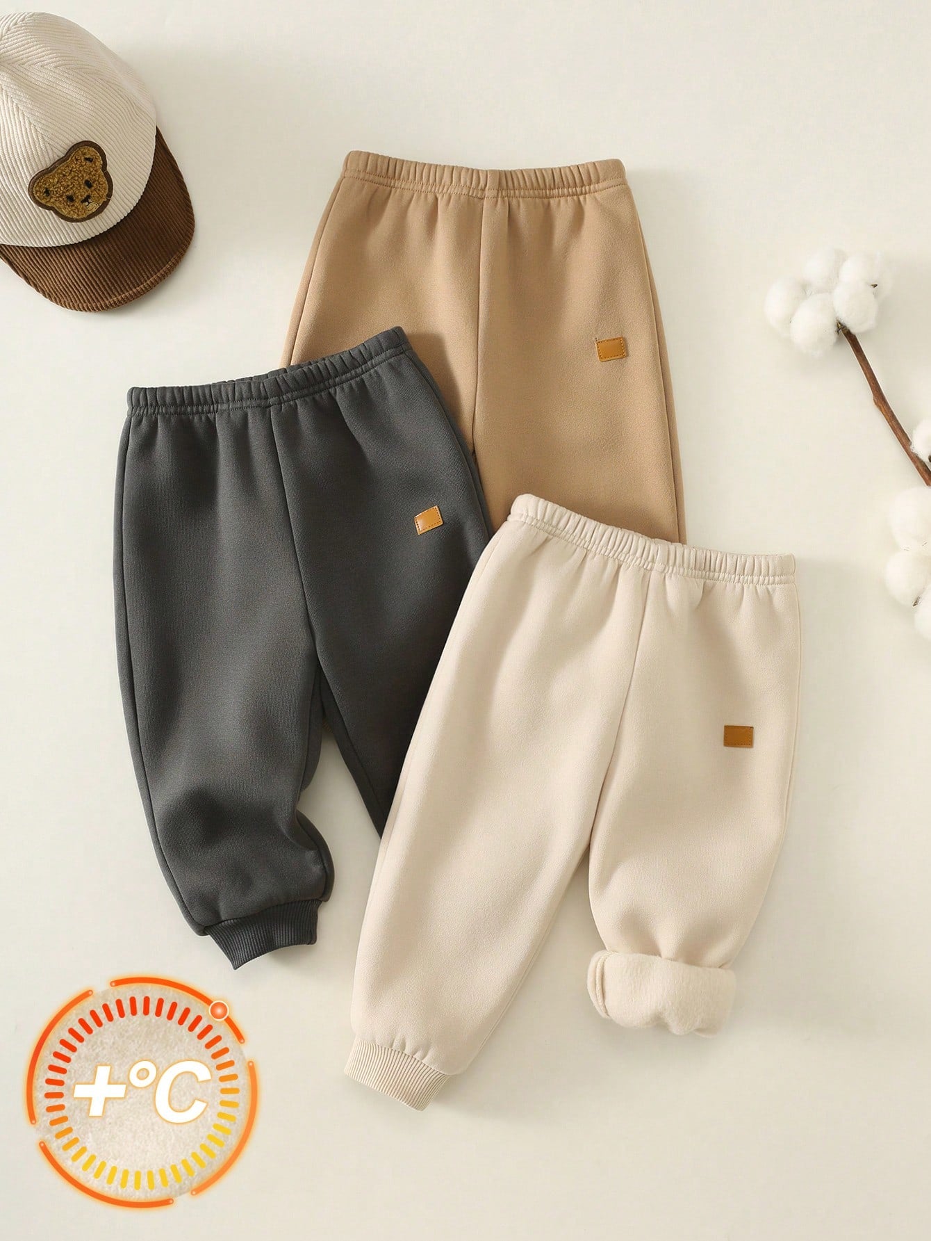 3pcs/Set Baby Boy/Girl Black, White, Dark Grey Letter Print Casual Sports Jogger Winter Pants Combo, Buy 1 Get 2 Free