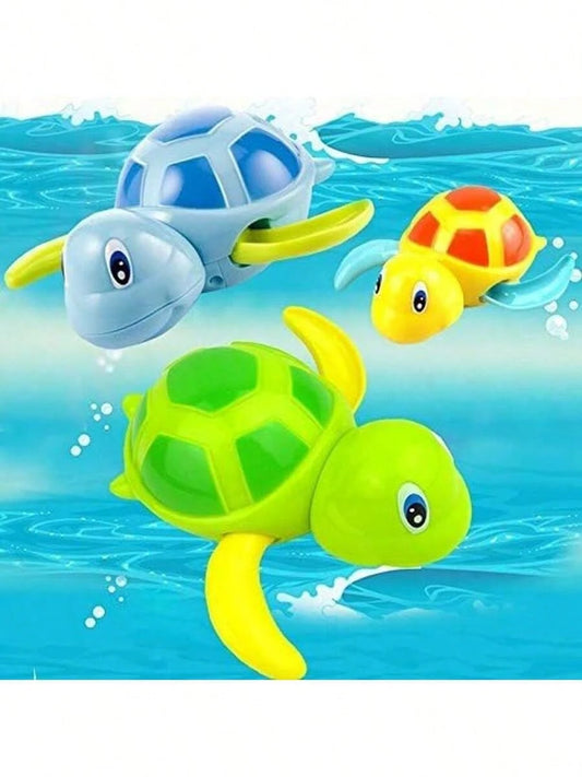 3pcs Swimming Little Turtle Baby Bathing Clockwork Toy Baby Children Playing In Water Bathing Boy Girl Baby Falling In Love With Bathing Playing In Water Little Turtle Baby Interactive Small Toy, 1 Ye