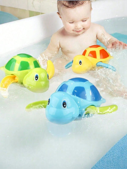 3pcs Swimming Little Turtle Baby Bathing Clockwork Toy Baby Children Playing In Water Bathing Boy Girl Baby Falling In Love With Bathing Playing In Water Little Turtle Baby Interactive Small Toy, 1 Ye