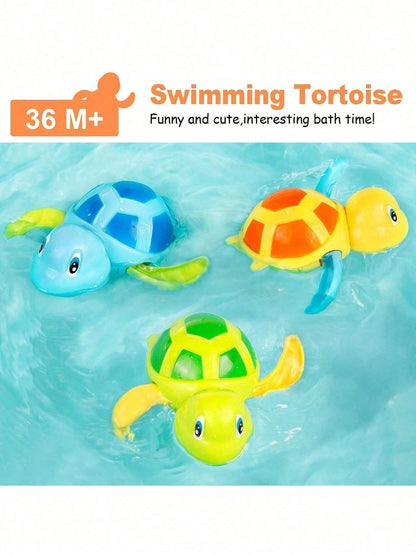 3pcs Swimming Little Turtle Baby Bathing Clockwork Toy Baby Children Playing In Water Bathing Boy Girl Baby Falling In Love With Bathing Playing In Water Little Turtle Baby Interactive Small Toy, 1 Ye