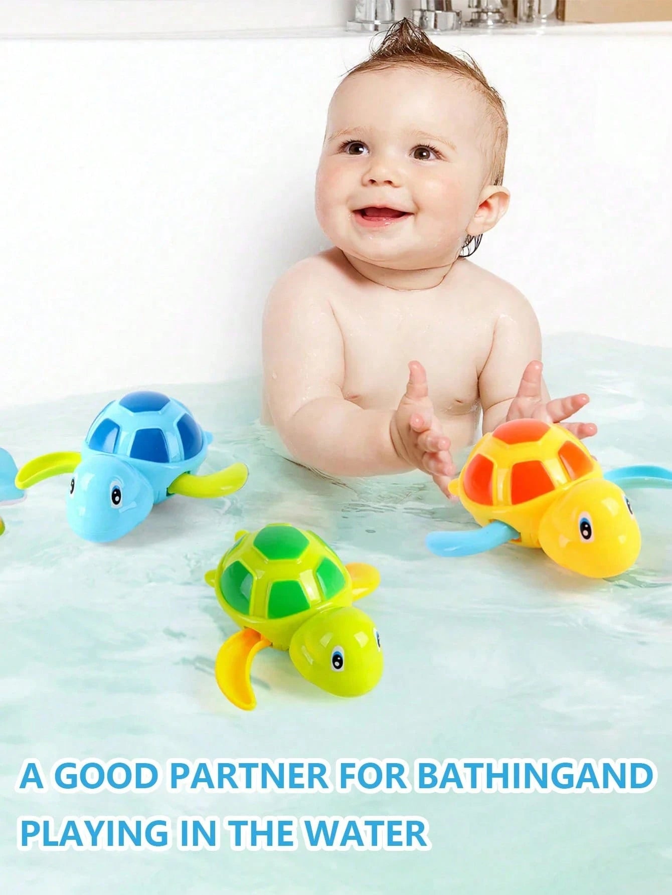 3pcs Swimming Little Turtle Baby Bathing Clockwork Toy Baby Children Playing In Water Bathing Boy Girl Baby Falling In Love With Bathing Playing In Water Little Turtle Baby Interactive Small Toy, 1 Ye