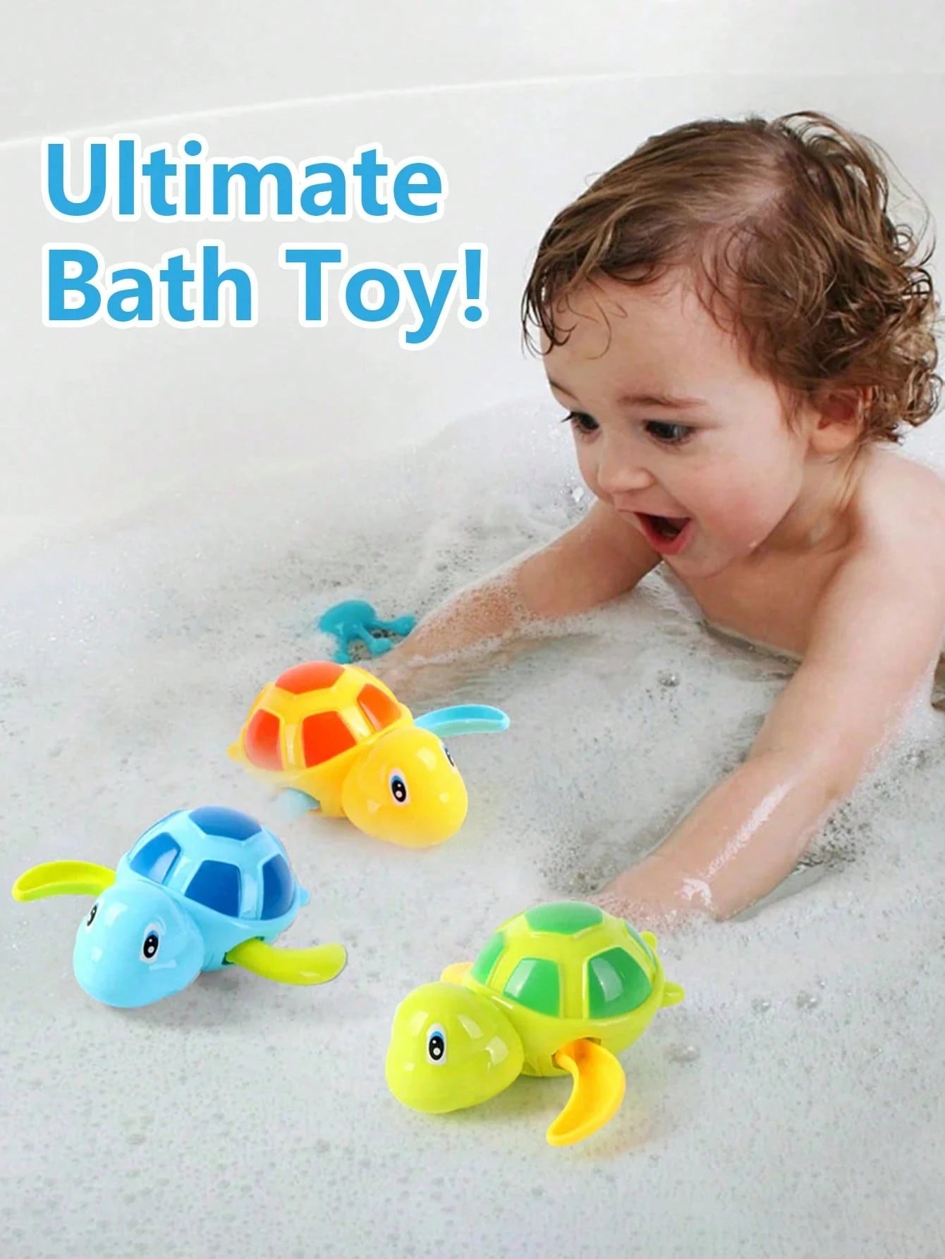 3pcs Swimming Little Turtle Baby Bathing Clockwork Toy Baby Children Playing In Water Bathing Boy Girl Baby Falling In Love With Bathing Playing In Water Little Turtle Baby Interactive Small Toy, 1 Ye