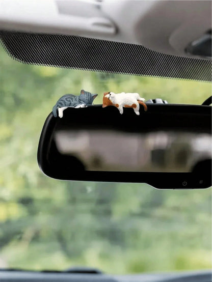 4/5pcs Cute Cat Car Dashboard Decoration- ABS Plastic Cartoon Style Mini Decor, Non-Electric, Dashboard Ornament, Cat Car Accessory, Cartoon Style Miniature Model, Vehicle Decoration, Suitable For Ca