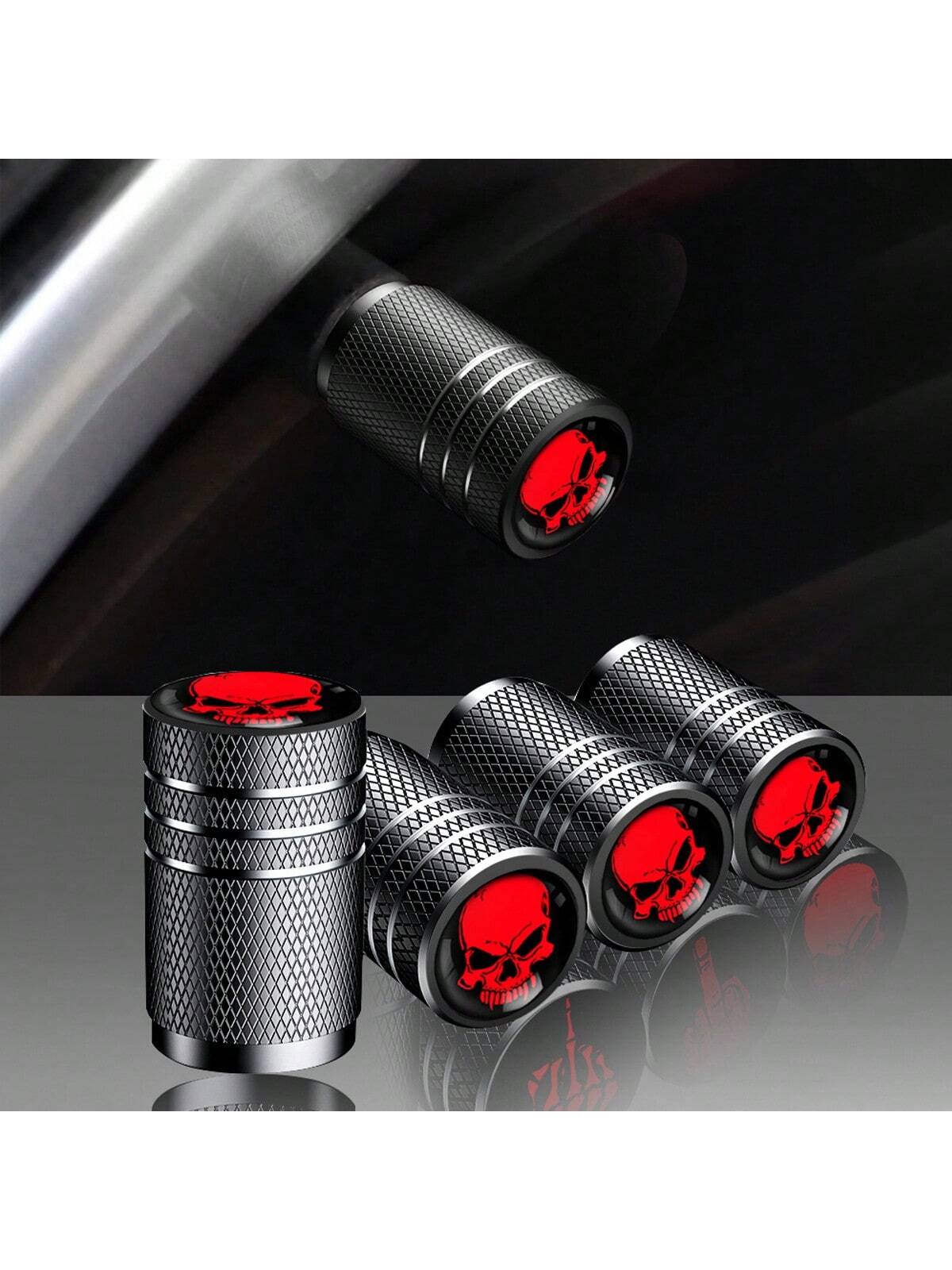4/8Pcs Tire Valve Stem Cap Cover- Tire Air Caps Metal with Plastic Liner Corrosion Resistant Leak-Proof for Car Truck Motorcycle SUV and Bike