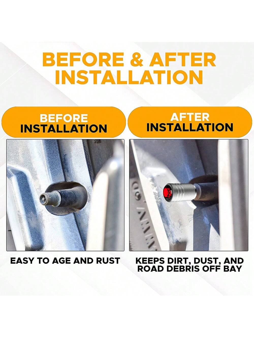 4/8Pcs Tire Valve Stem Cap Cover- Tire Air Caps Metal with Plastic Liner Corrosion Resistant Leak-Proof for Car Truck Motorcycle SUV and Bike