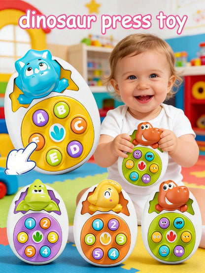 4 Designs Dinosaur Whack-A-Mole Toy, Fun And Educational, Effective For Improving Reaction Ability. Vibrant Colors, Ideal For Learning, Promotes Shape And Color Recognition, Entertaining Press Animal