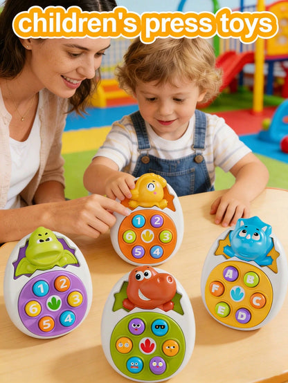 4 Designs Dinosaur Whack-A-Mole Toy, Fun And Educational, Effective For Improving Reaction Ability. Vibrant Colors, Ideal For Learning, Promotes Shape And Color Recognition, Entertaining Press Animal