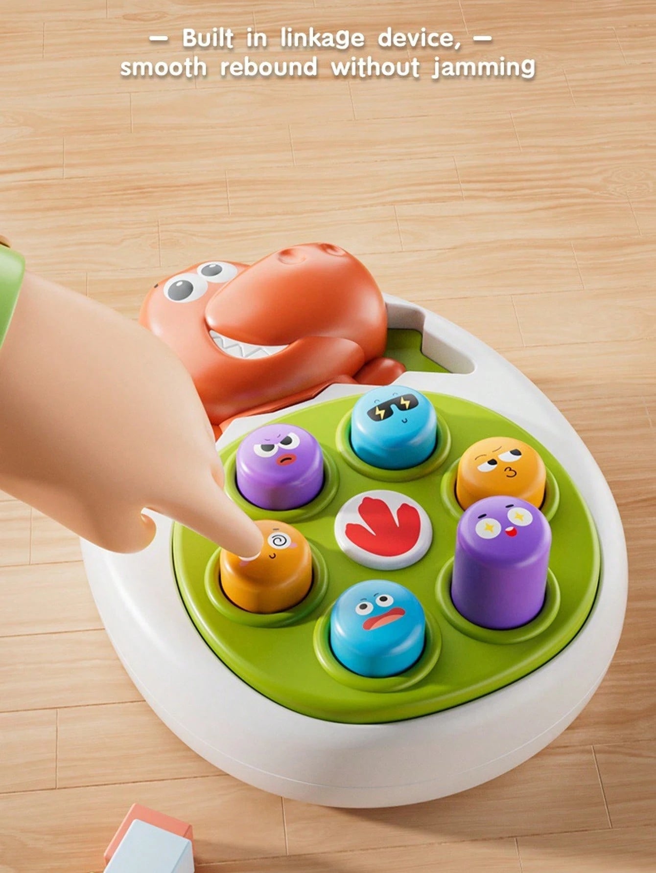4 Designs Dinosaur Whack-A-Mole Toy, Fun And Educational, Effective For Improving Reaction Ability. Vibrant Colors, Ideal For Learning, Promotes Shape And Color Recognition, Entertaining Press Animal