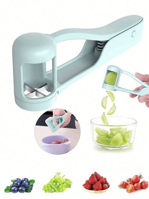 4-In-1 Fruit Slicer Set: Grape Cutter, Tomato Slicer, Grape Slicer, Quartering Tool, Cherry Salad Chopper- Small Kitchen Tools For Quickly Slicing Fruits, Fruit Slicer, Strawberry Slicer- Kitchen Ga