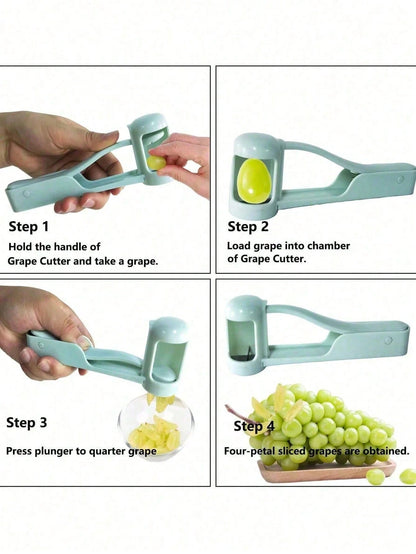 4-In-1 Fruit Slicer Set: Grape Cutter, Tomato Slicer, Grape Slicer, Quartering Tool, Cherry Salad Chopper- Small Kitchen Tools For Quickly Slicing Fruits, Fruit Slicer, Strawberry Slicer- Kitchen Ga