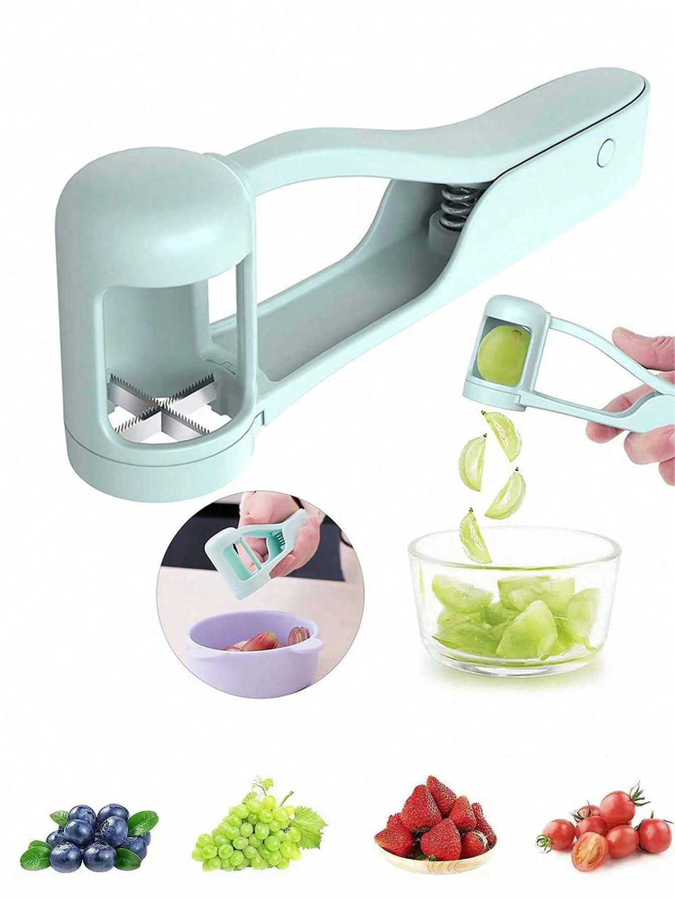 4-In-1 Fruit Slicer Set: Grape Cutter, Tomato Slicer, Grape Slicer, Quartering Tool, Cherry Salad Chopper- Small Kitchen Tools For Quickly Slicing Fruits, Fruit Slicer, Strawberry Slicer- Kitchen Ga